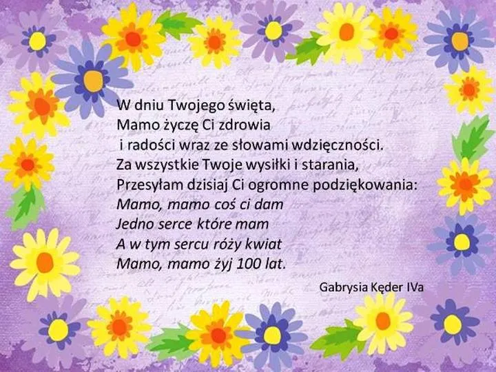 Życzenia na Dzień Matki
